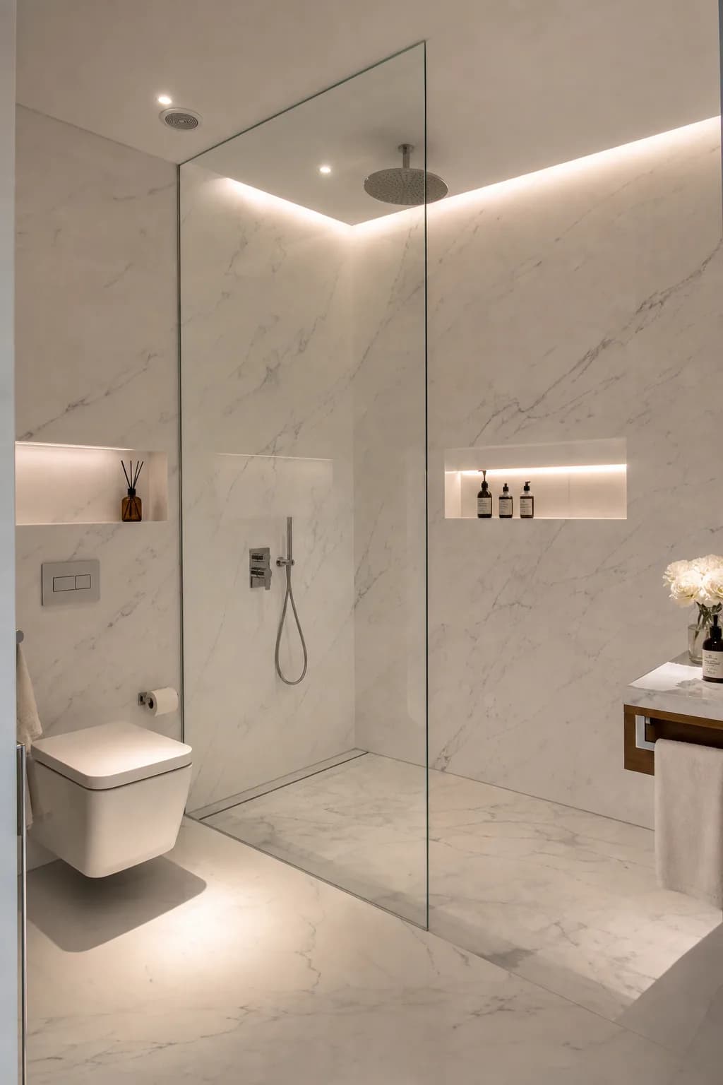 Paroi de douche XXL VERTIGE — verre extra-clair, grande hauteur.