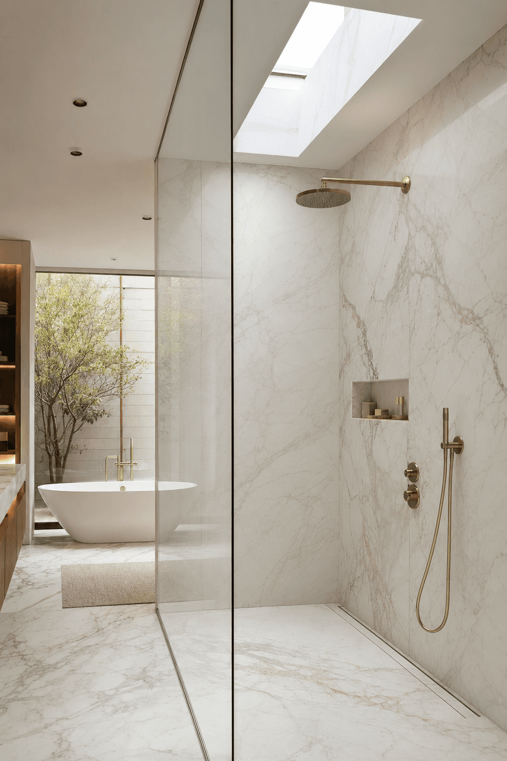 Paroi de douche XXL VERTIGE — verre extra-clair, grande hauteur.